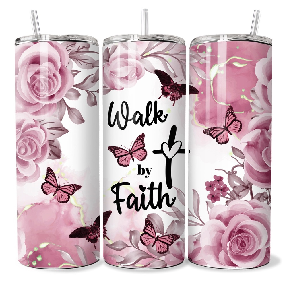 Christian Walk by Faith 20oz Tumbler with Straw